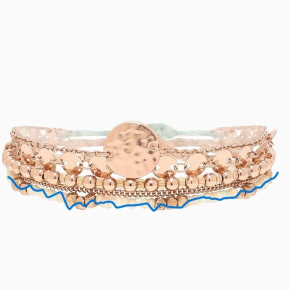 NEW Pura Vida "THE ROSE GOLD RUSH PACK" BY ASPYN OVARD Dainty Small Bracelet Set - Picture 2 of 4